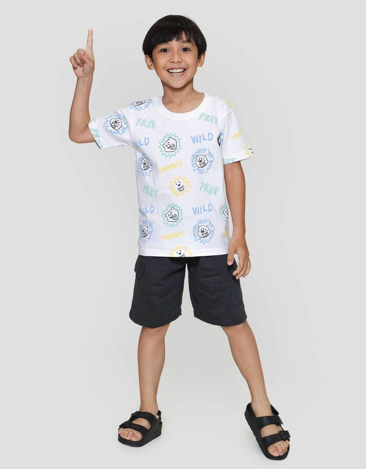 Little M Full Print Wild Roar Kaos Anak Laki-laki