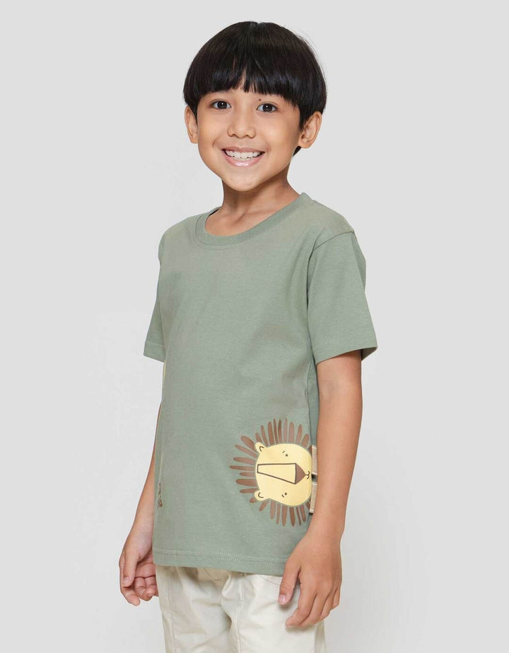 Little M Wild King Aplikasi Kaos Anak Laki-laki