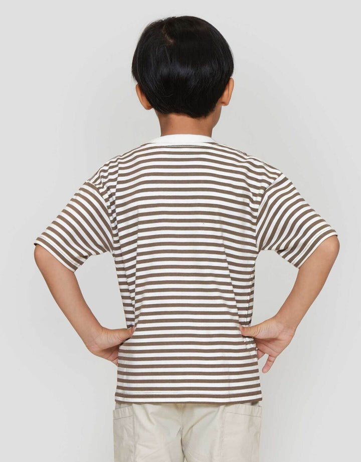 Little M Salur Coklat Kaos Anak Laki-laki