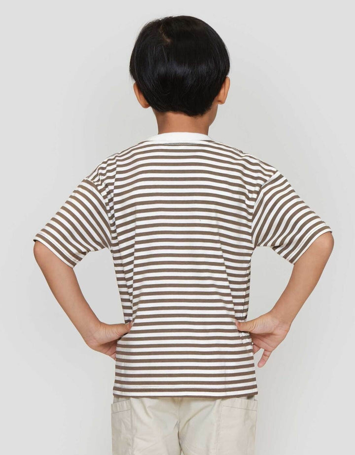 Little M Salur Coklat Kaos Anak Laki-laki