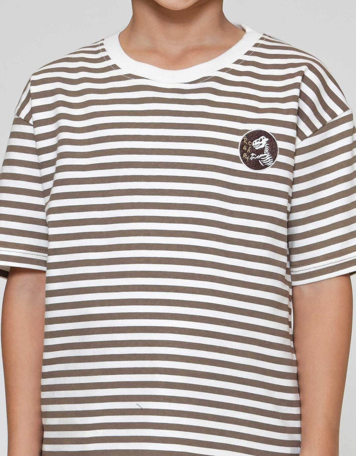 Little M Salur Coklat Kaos Anak Laki-laki