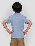 Little M Kerah Ritsleting Texture Kaos Anak Laki-laki