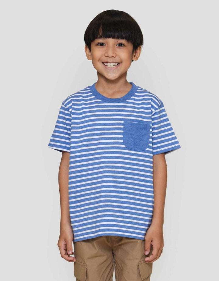 Little M Salur Yarn Dyed Kantong Kaos Anak Laki-laki