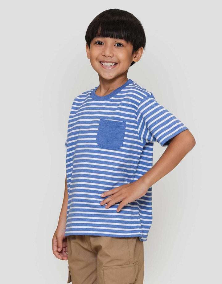 Little M Salur Yarn Dyed Kantong Kaos Anak Laki-laki