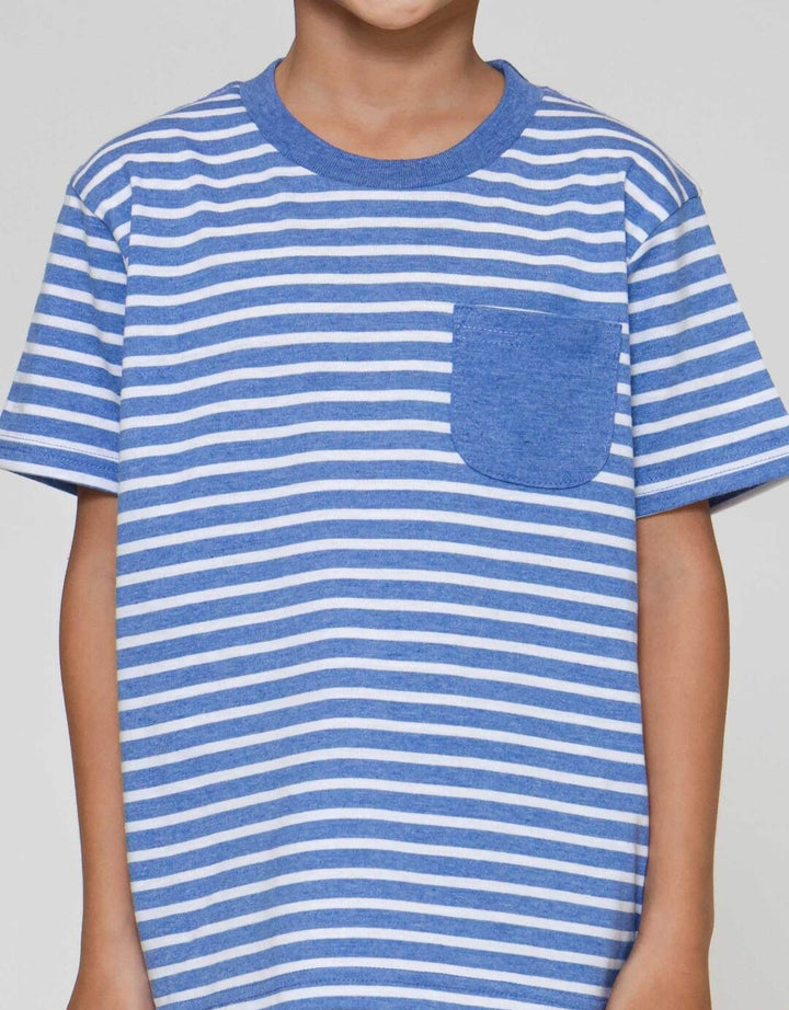 Little M Salur Yarn Dyed Kantong Kaos Anak Laki-laki