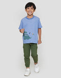 Little M Salur Yarn Dyed Aplikasiikasi Kaos Anak Laki-laki