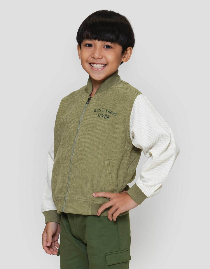 Little M Corduroy Varsity Jaket Anak Laki-laki