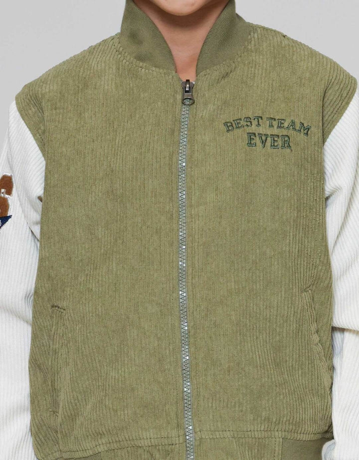 Little M Corduroy Varsity Jaket Anak Laki-laki