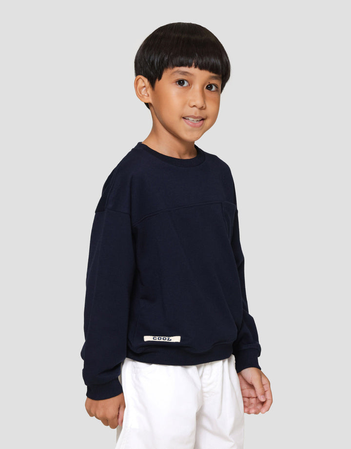 Little M Oversize Cut Sewn Great Crew Sweater Anak Laki-laki