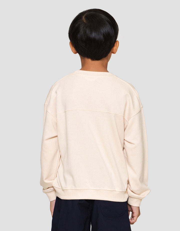 Little M Oversize Cut Sewn Great Crew Sweater Anak Laki-laki