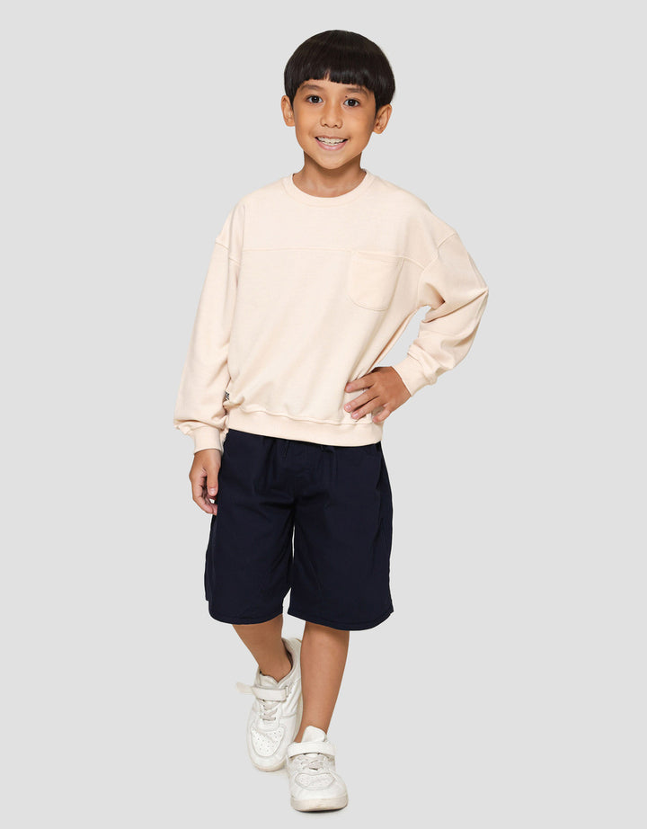 Little M Oversize Cut Sewn Great Crew Sweater Anak Laki-laki