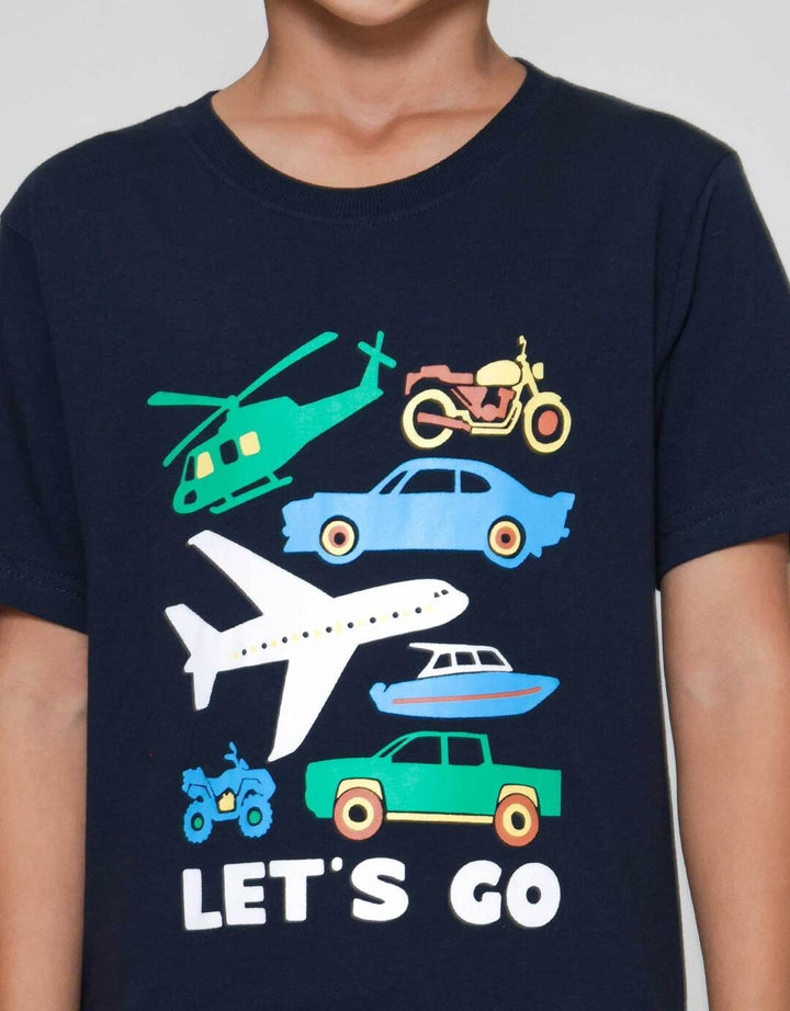 Little M Transport Lets Go Kaos Anak Laki-laki