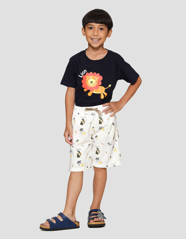 Little M Print D Crew Celana Pendek Anak Laki-laki