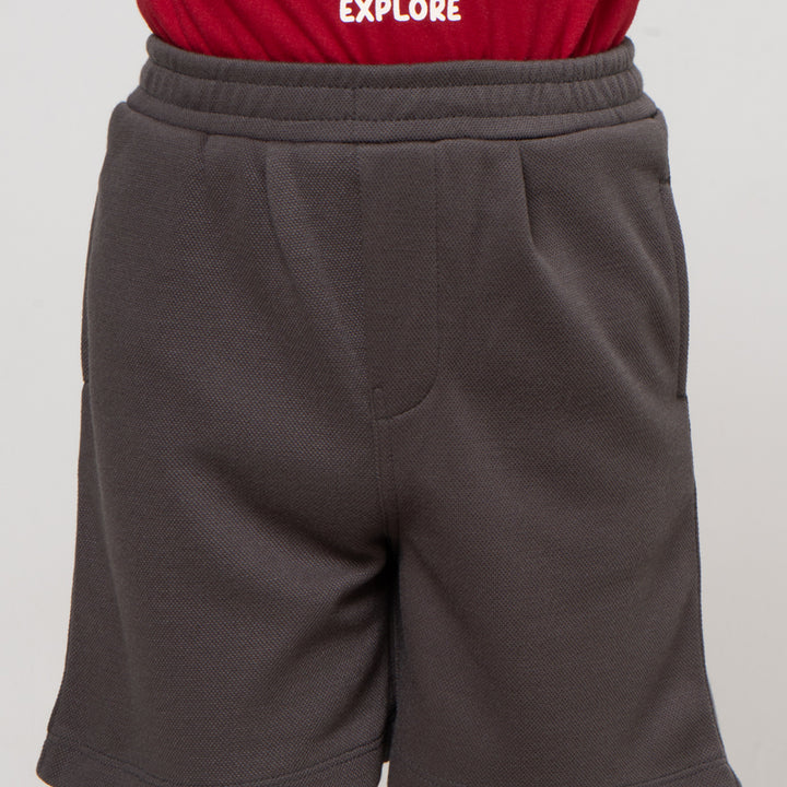 Little M Texture Kantong Celana Pendek Anak Laki-laki