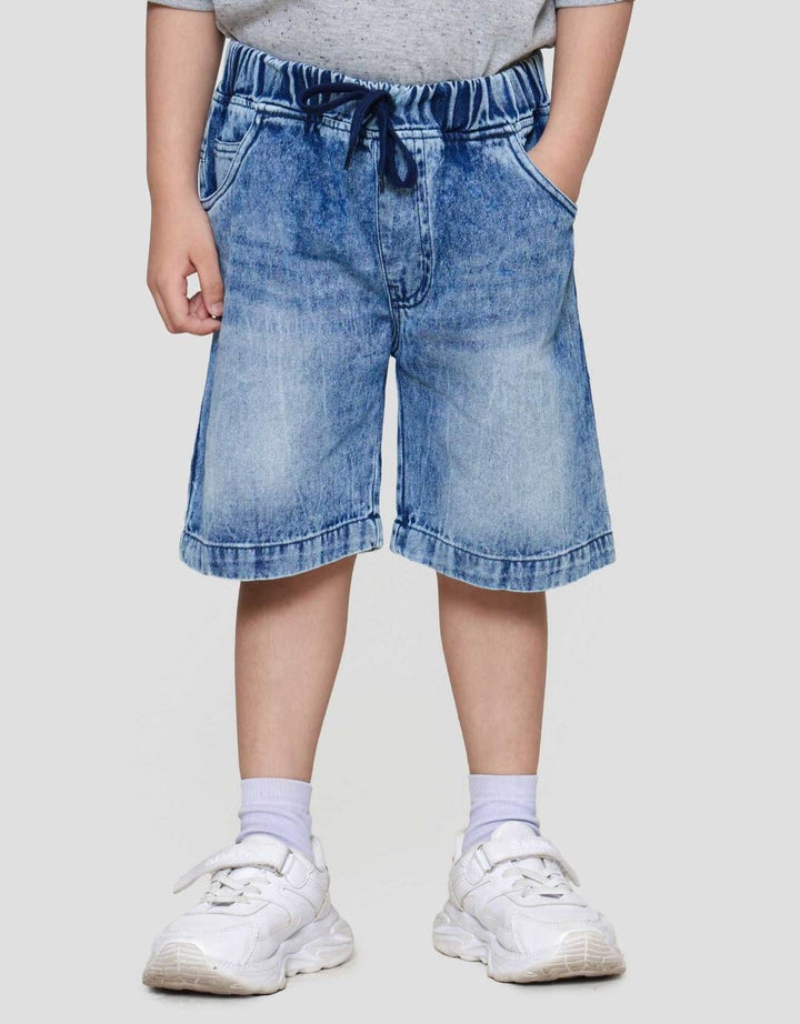 Little M Wash Karet Celana Denim Anak Laki-laki