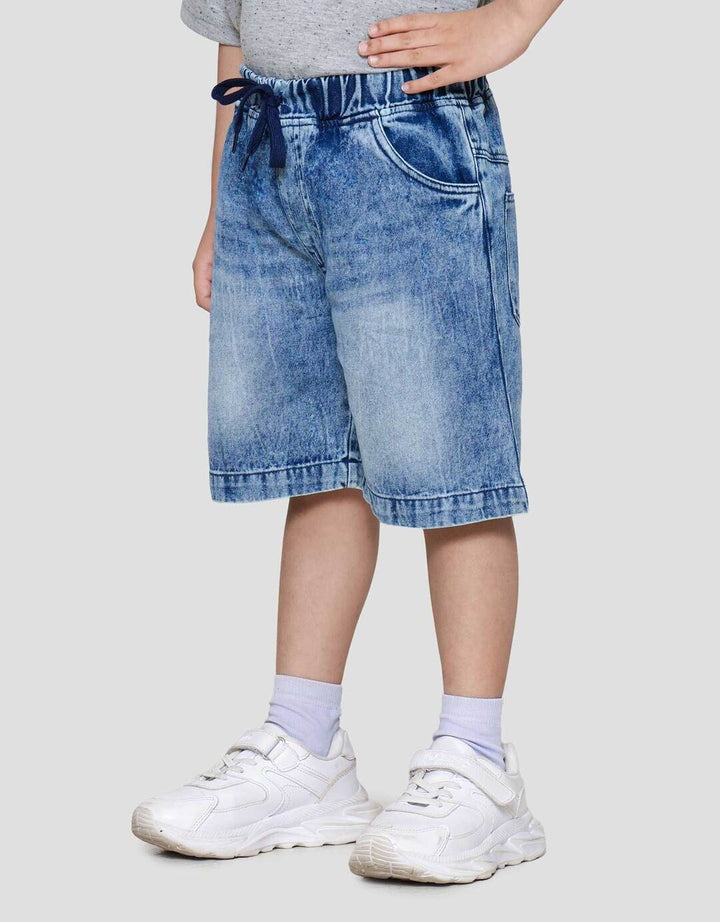 Little M Wash Karet Celana Denim Anak Laki-laki