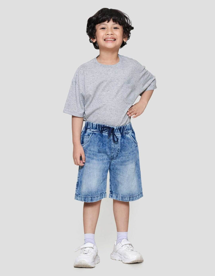 Little M Wash Karet Celana Denim Anak Laki-laki