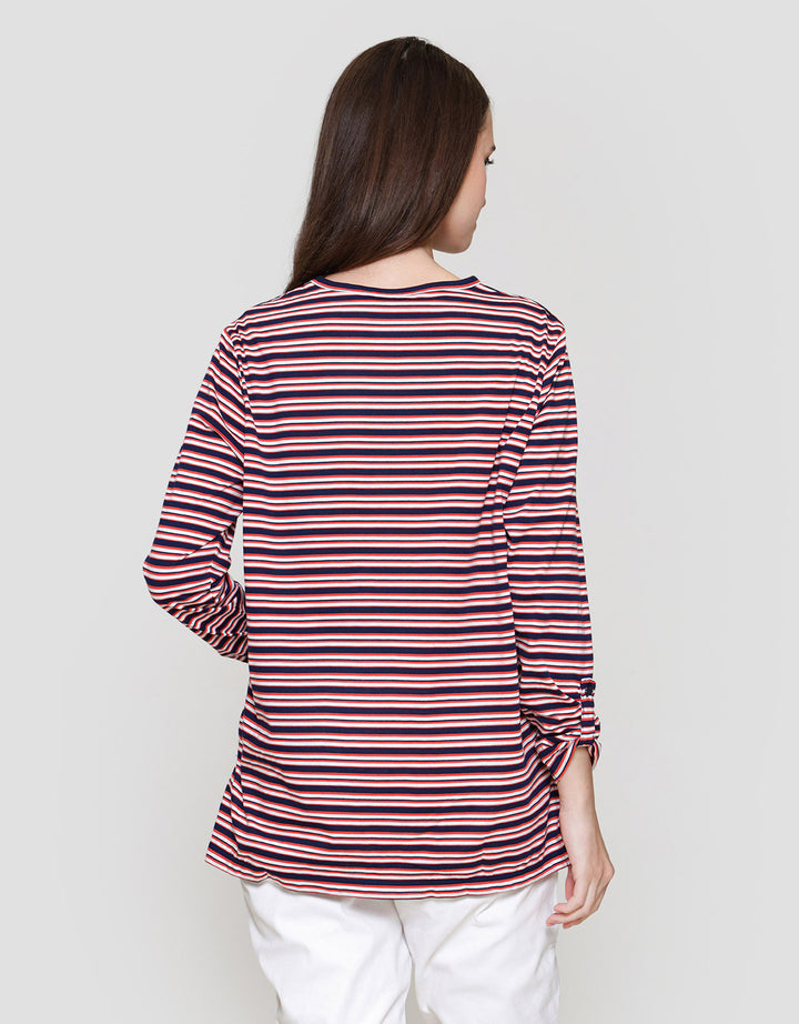 MxM Connexion Full Print Garis Blouse Wanita