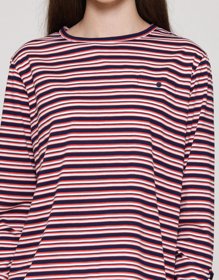 MxM Connexion Full Print Garis Blouse Wanita