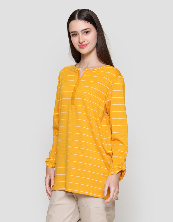 MxM Connexion Stripe V-Neck Blouse Wanita