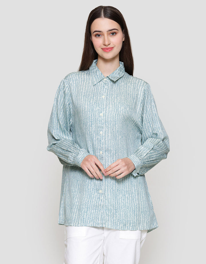 MxM Connexion Motif Full Stripe Blouse Wanita