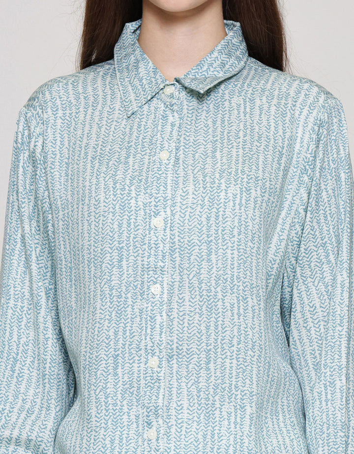 MxM Connexion Motif Full Stripe Blouse Wanita