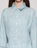 MxM Connexion Motif Full Stripe Blouse Wanita