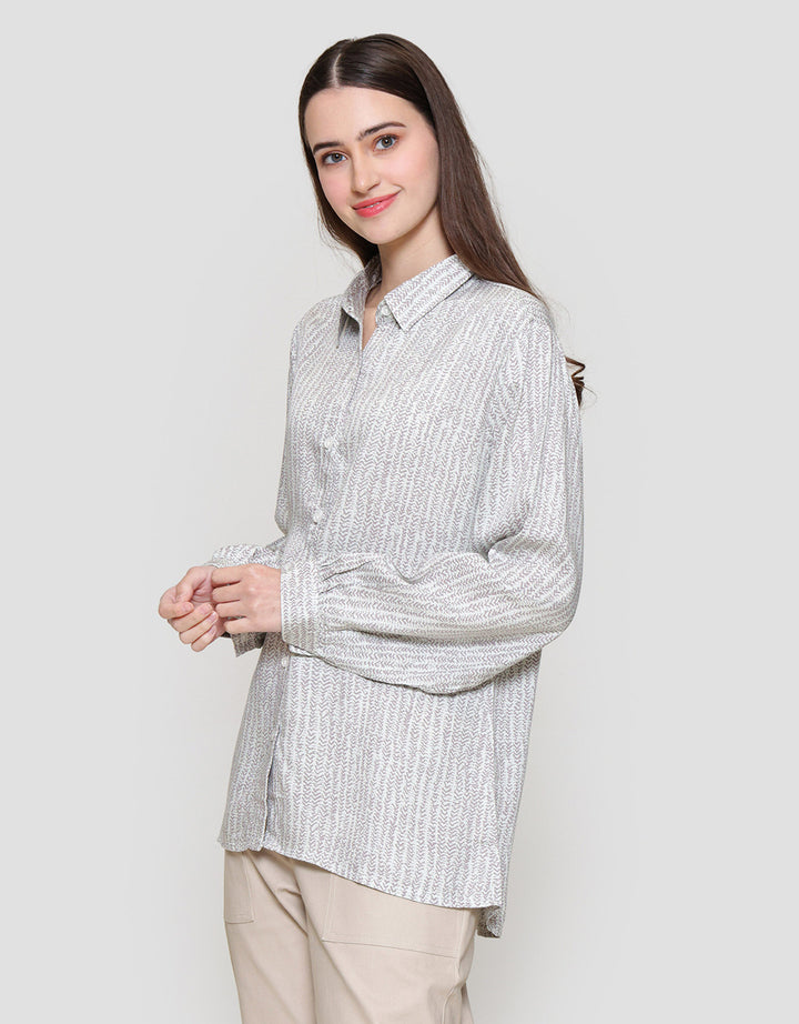 MxM Connexion Motif Garis Blouse Wanita