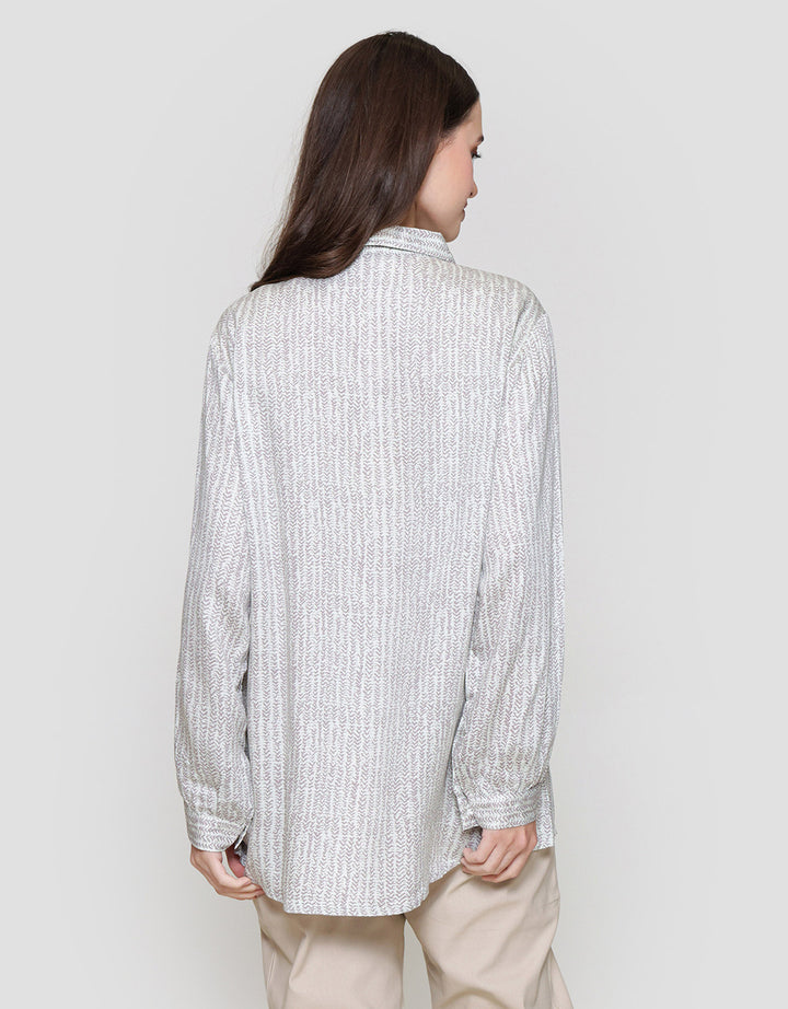 MxM Connexion Motif Garis Blouse Wanita