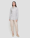 MxM Connexion Motif Garis Blouse Wanita