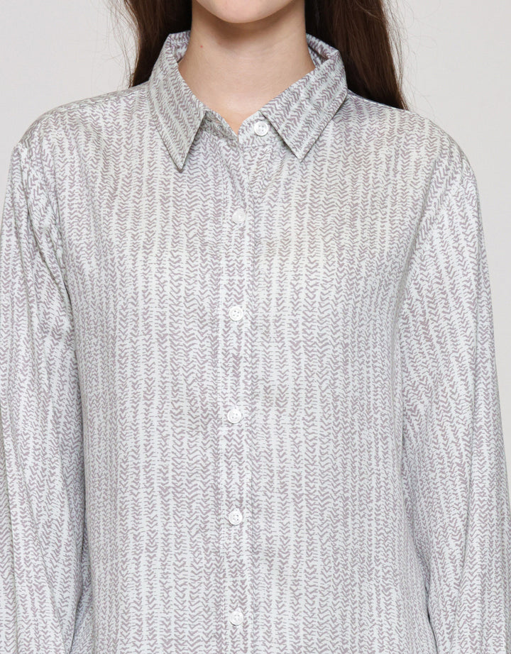 MxM Connexion Motif Garis Blouse Wanita