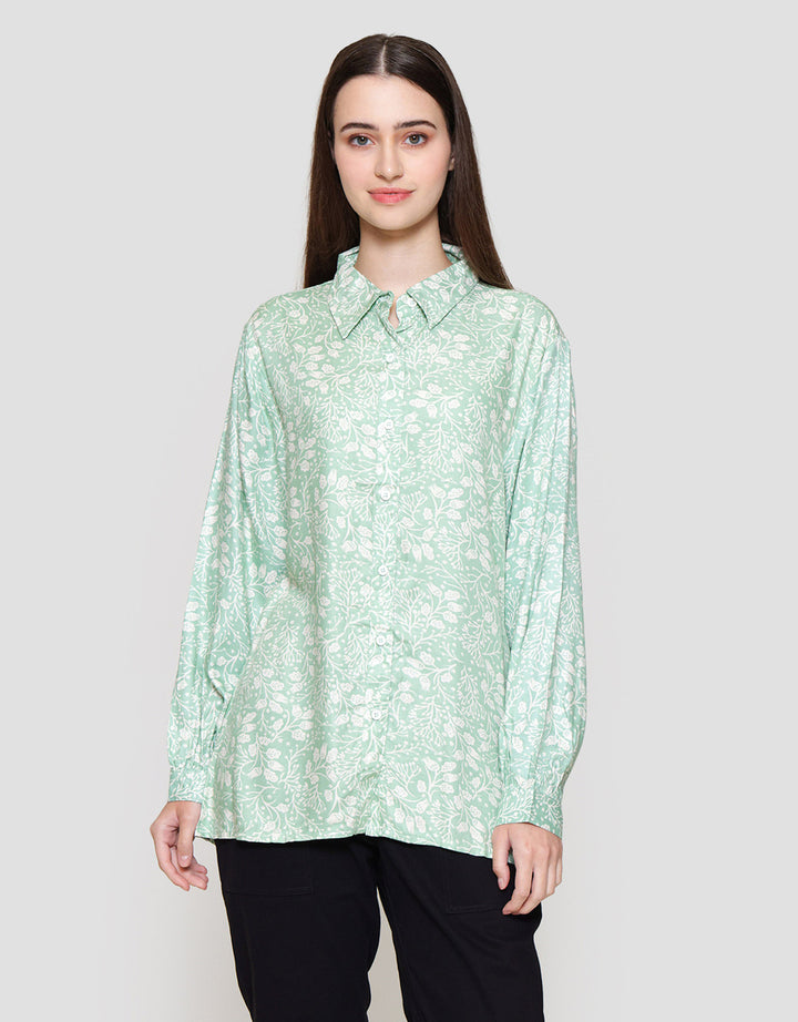 MxM Connexion Motif Full Print Leaf Blouse Wanita