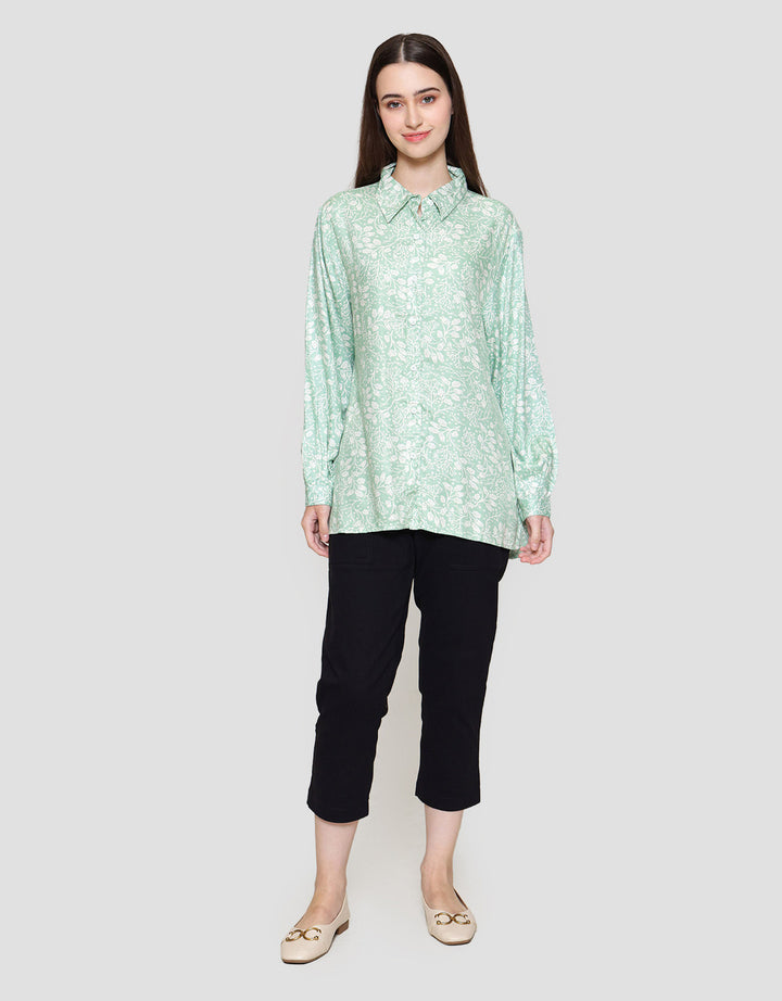 MxM Connexion Motif Full Print Leaf Blouse Wanita