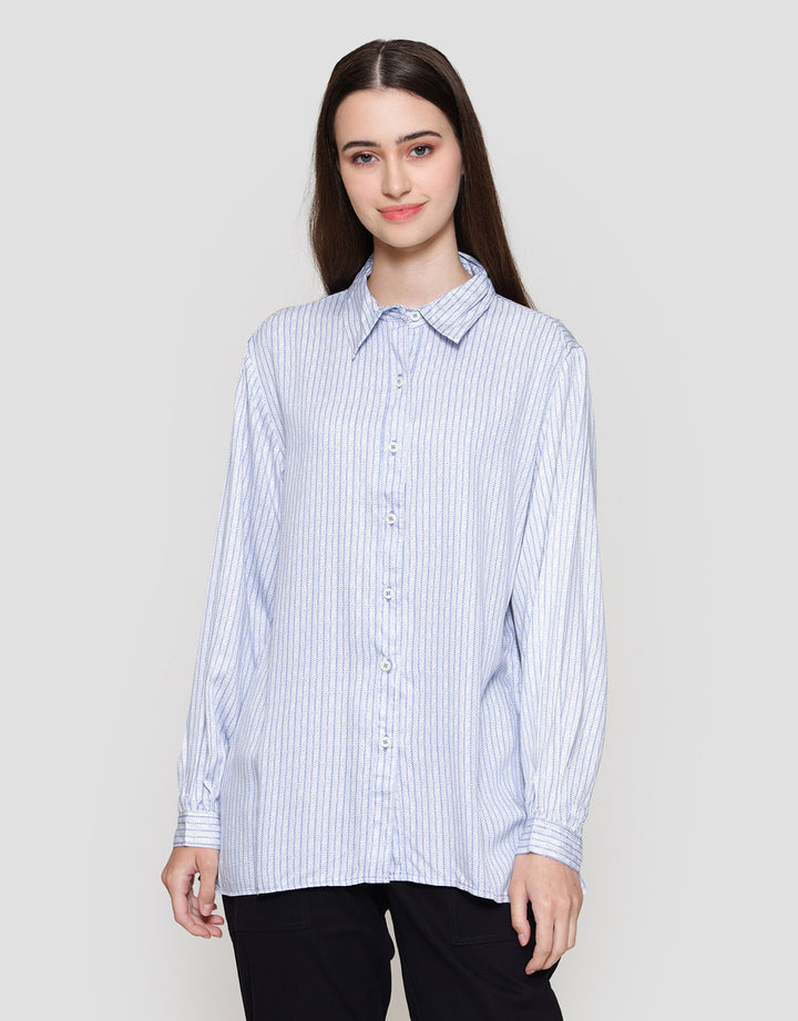MxM Connexion Full Print Stripe Blouse Wanita