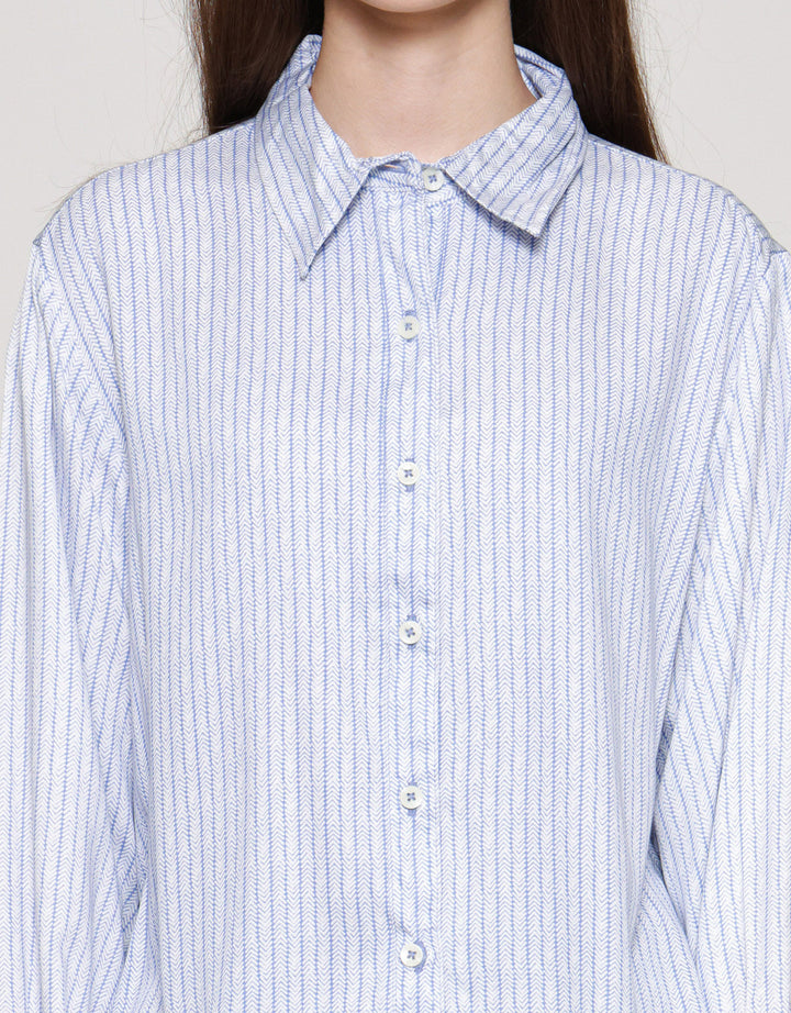 MxM Connexion Full Print Stripe Blouse Wanita