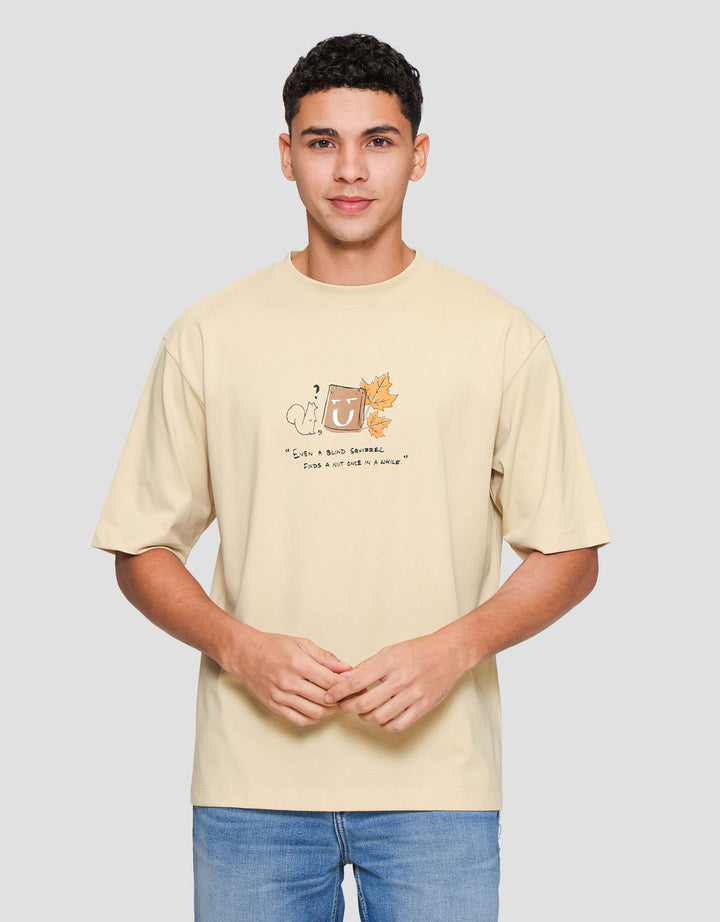 Suko Graphic Leaf Kaos Oversize Pria