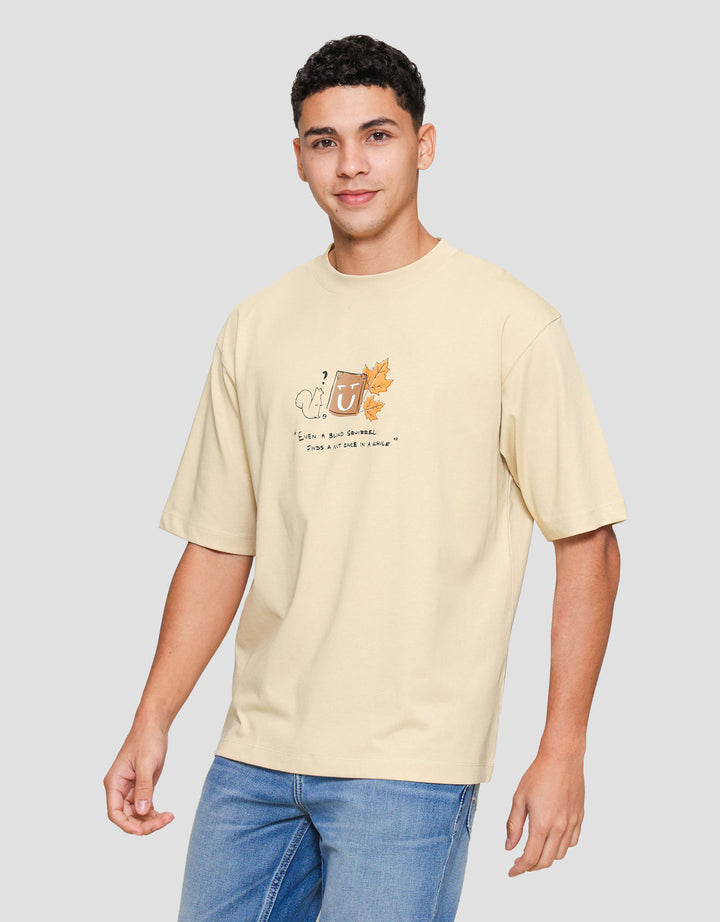 Suko Graphic Leaf Kaos Oversize Pria