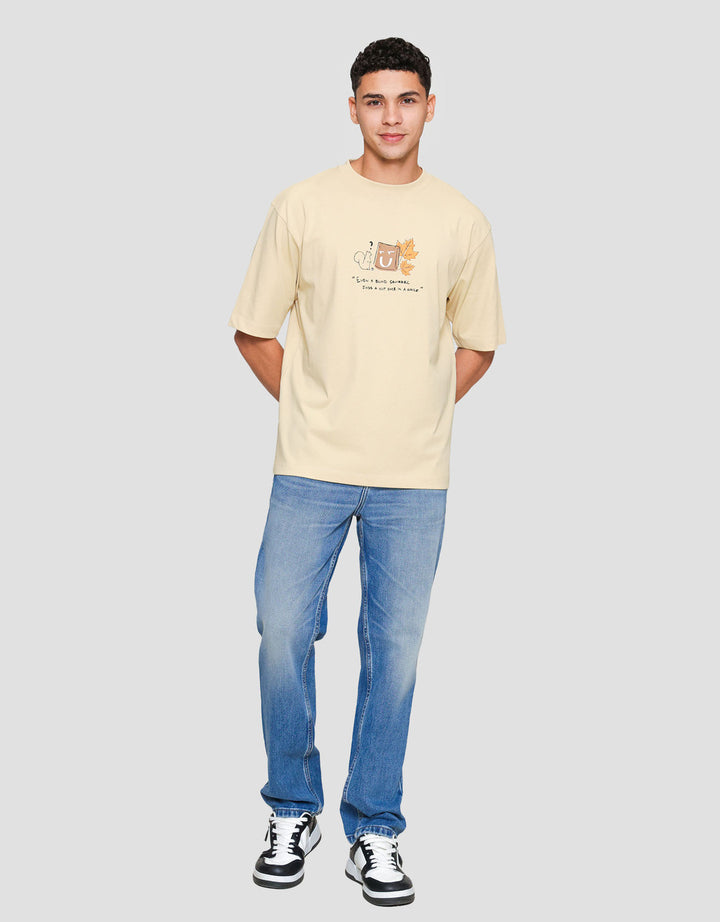 Suko Graphic Leaf Kaos Oversize Pria