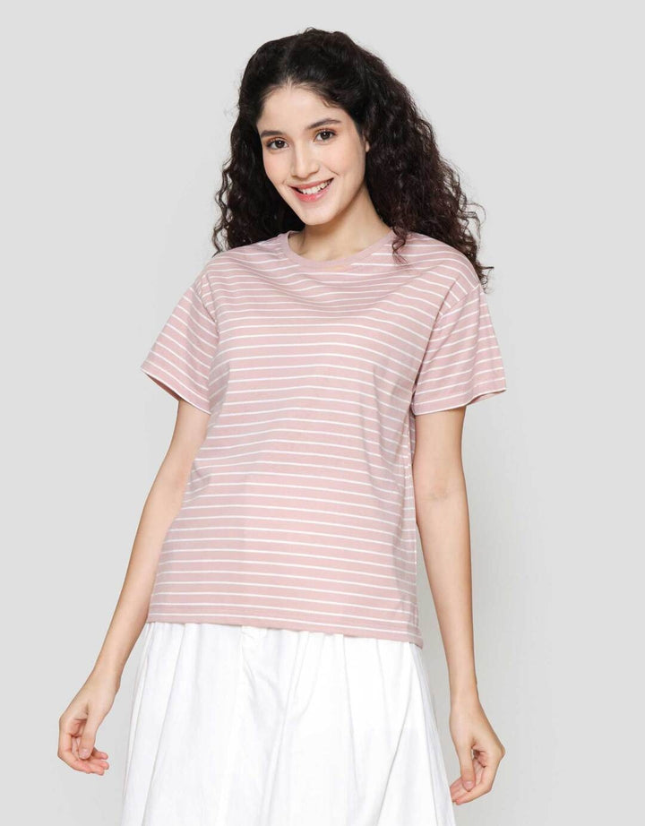 Connexion Stripe Tipe Kaos Wanita