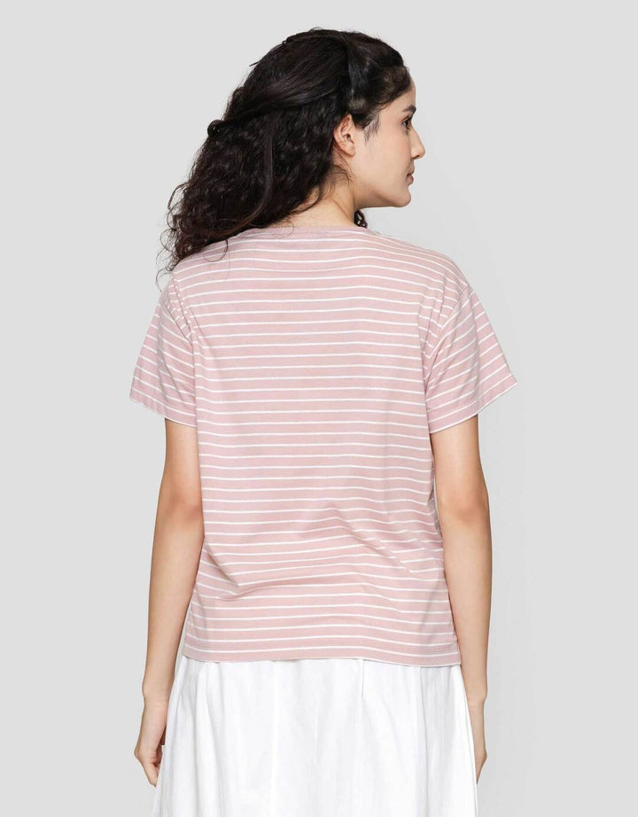 Connexion Stripe Tipe Kaos Wanita