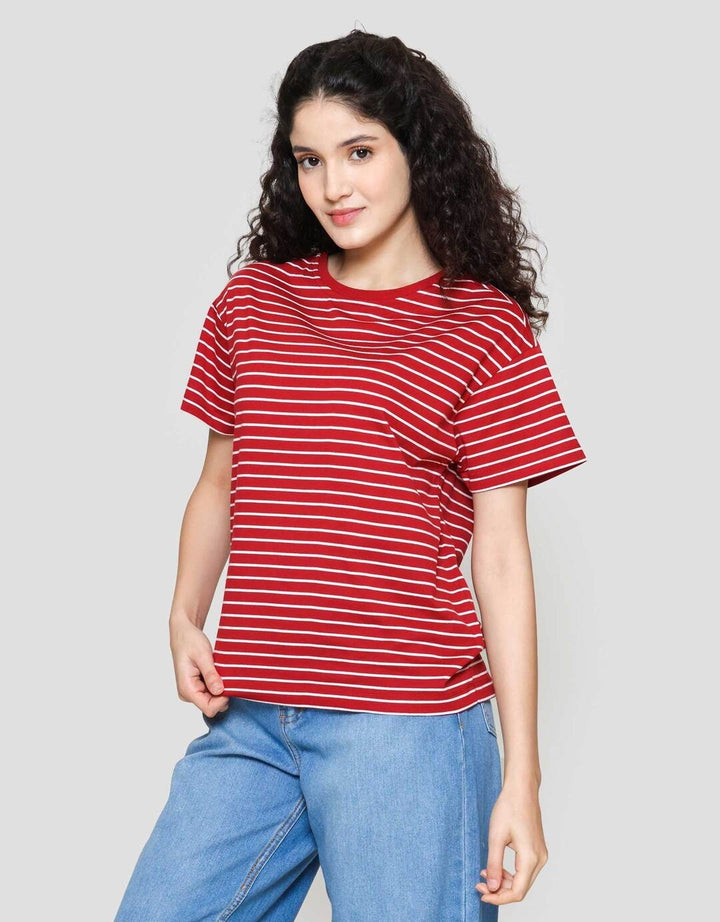 Connexion Stripe Tipe Kaos Wanita