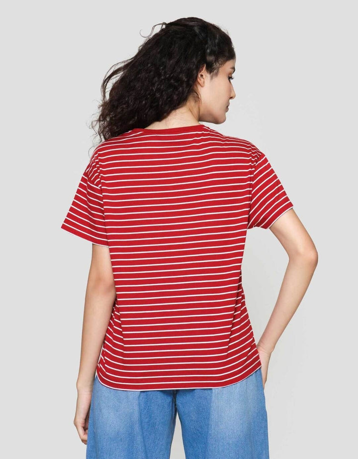 Connexion Stripe Tipe Kaos Wanita