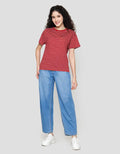 Connexion Stripe Tipe Kaos Wanita
