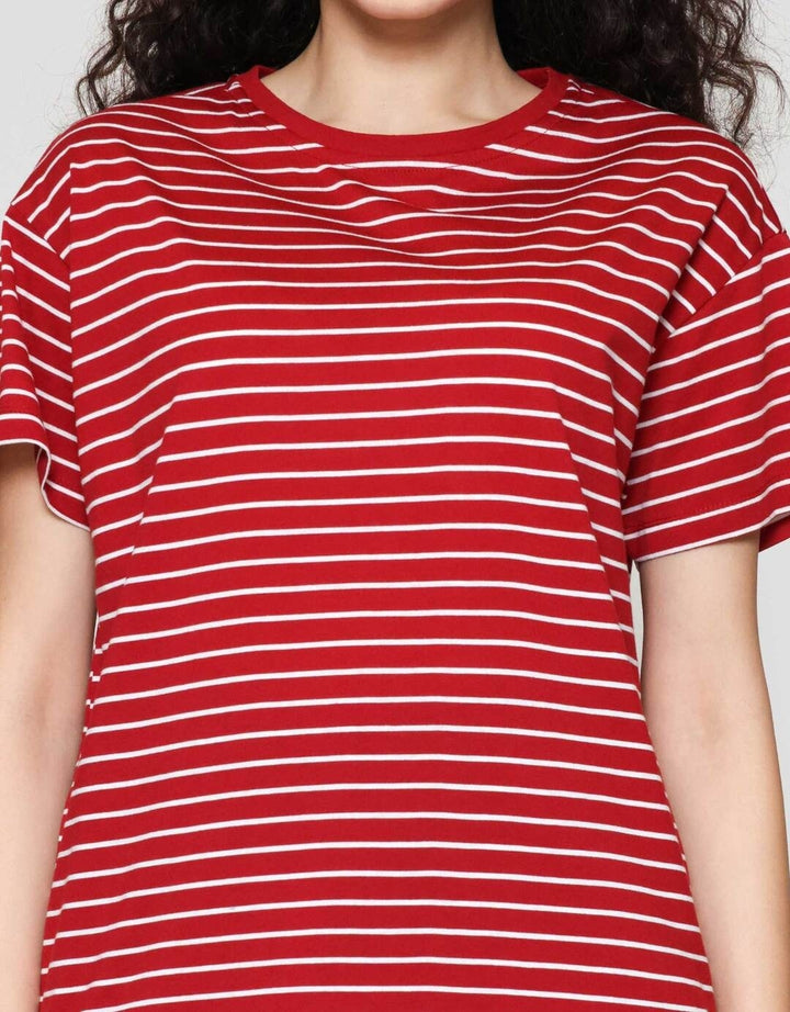 Connexion Stripe Tipe Kaos Wanita