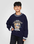 Nevada Knit Contrast Rib Print Bear Sweater Anak Laki-laki