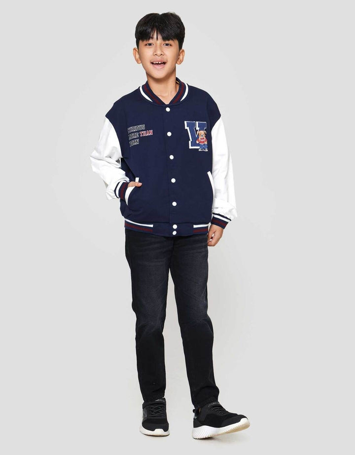 Nevada Knit Varsity Aplikasi Bear Jaket Anak Laki-laki