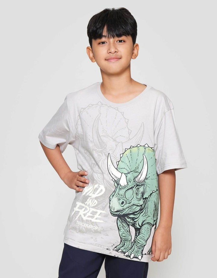 Nevada Print Dino Wild And Free Kaos Anak Laki-laki