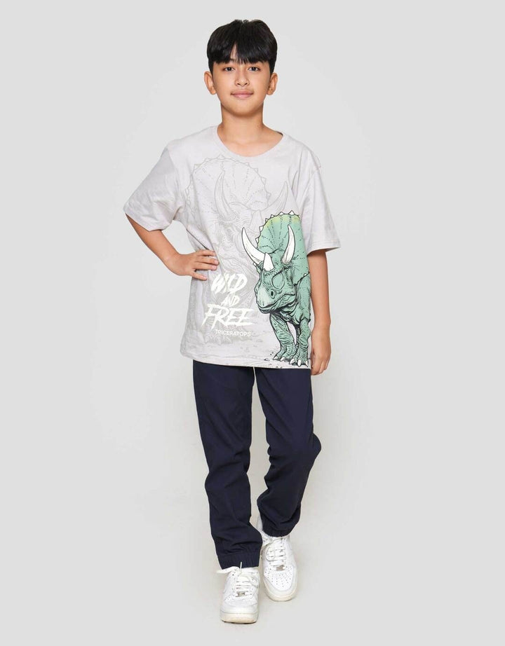 Nevada Print Dino Wild And Free Kaos Anak Laki-laki