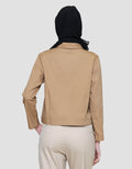 Annisa Washed Twill Boxy Outer Jaket Wanita
