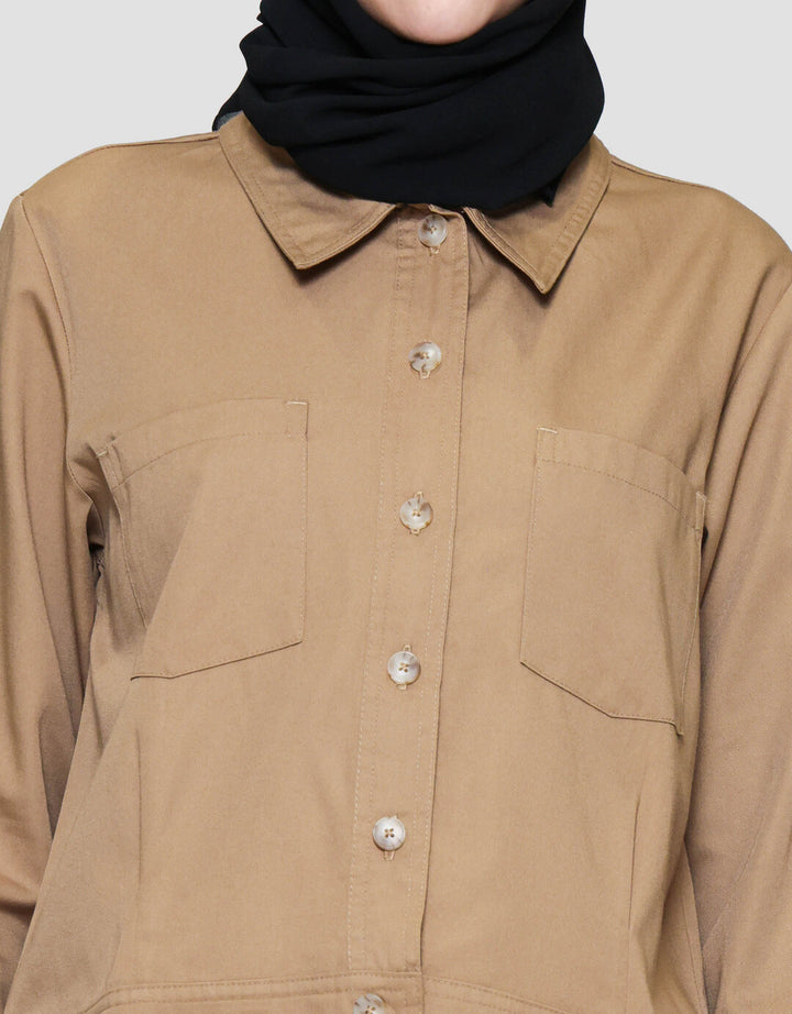 Annisa Washed Twill Boxy Outer Jaket Wanita
